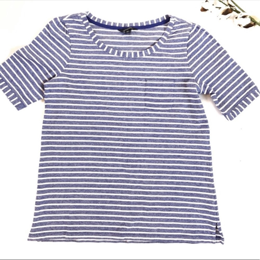 Lands end scoop neck striped Tee Shirt small
